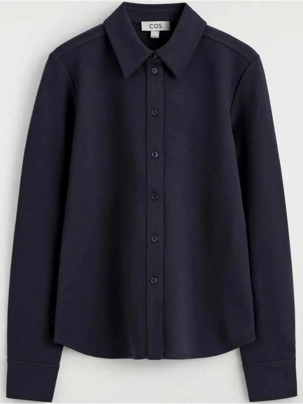 COS Women’s Navy Long-Sleeve Button-Down Shirt